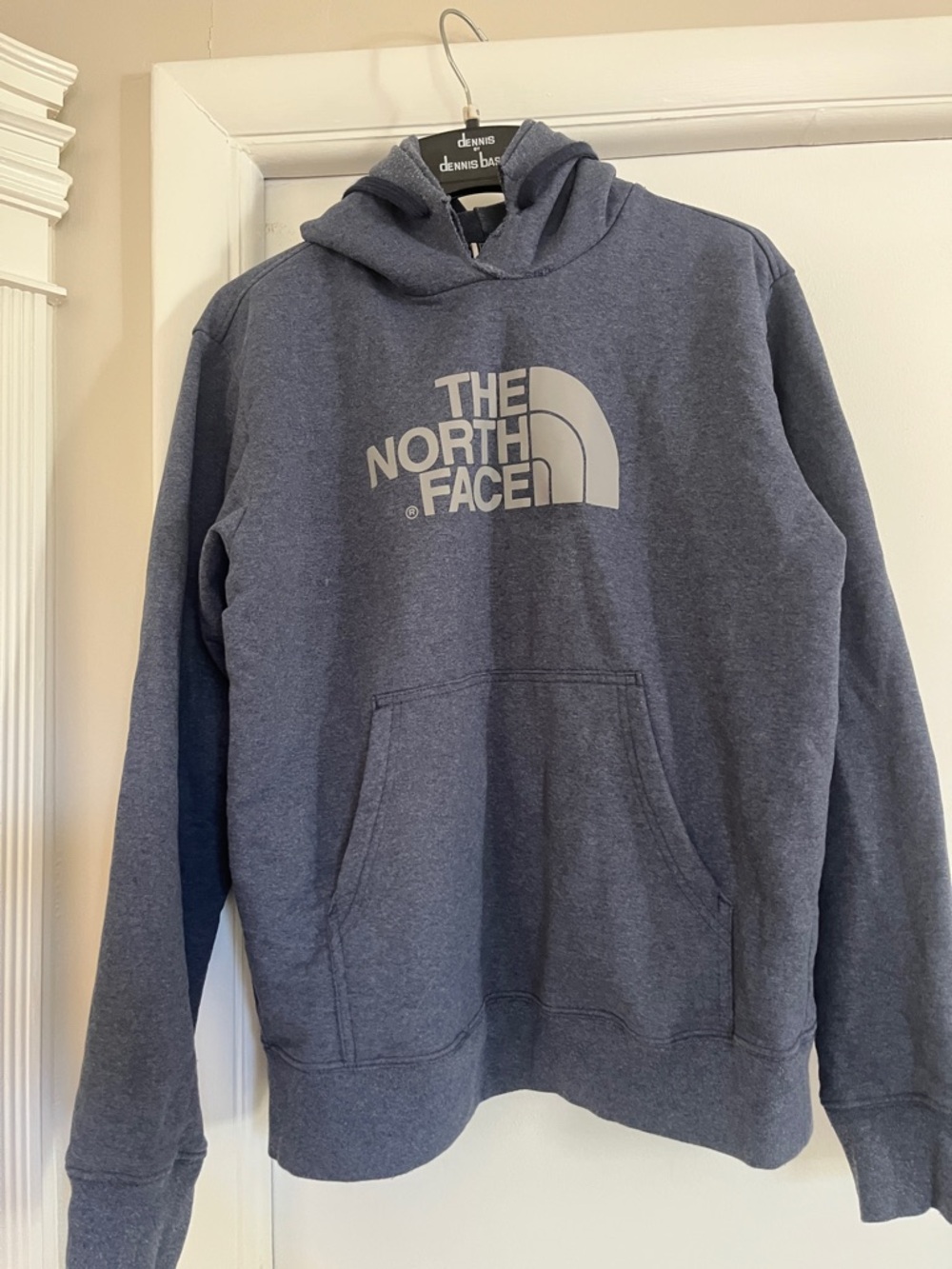 The North Face Men's Heather Blue Hoodie. Size M.
